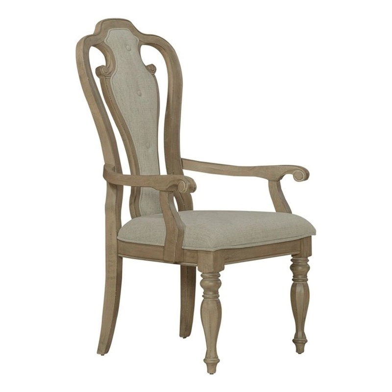 Liberty Furniture Magnolia Manor Dining Splat Back Arm Chairs Set of 2 - Brown