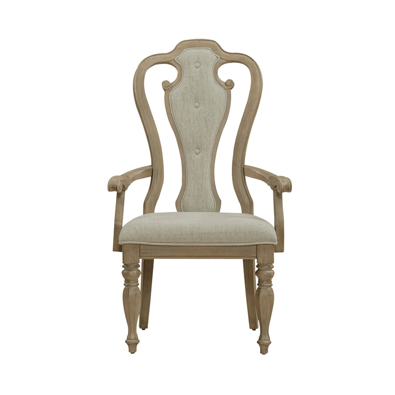 Liberty Furniture Magnolia Manor Dining Splat Back Arm Chairs Set of 2 - Brown