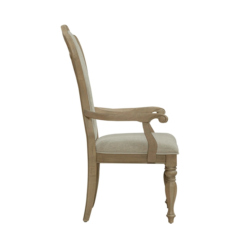 Liberty Furniture Magnolia Manor Dining Splat Back Arm Chairs Set of 2 - Brown