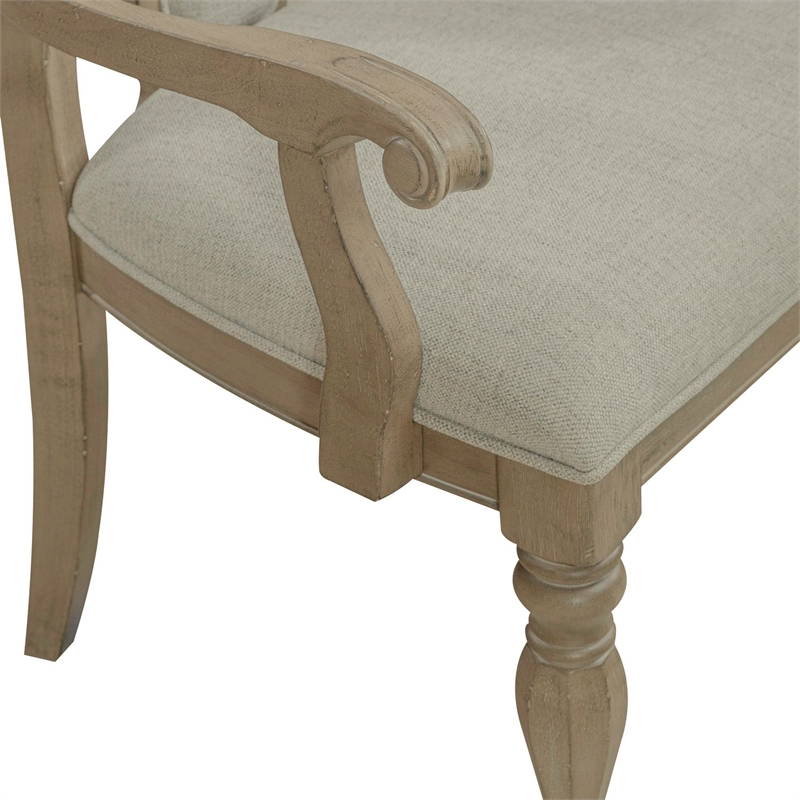Liberty Furniture Magnolia Manor Dining Splat Back Arm Chairs Set of 2 - Brown