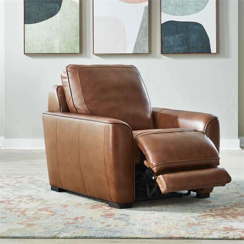 Liberty Furniture Blake Power Recliner Chair with Charging Station - Brown