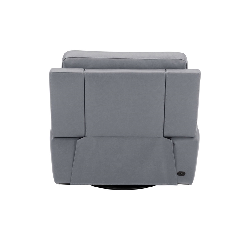 Liberty Furniture Cooper Power Recliner Chair - Charging Ports Blue Gray Leather