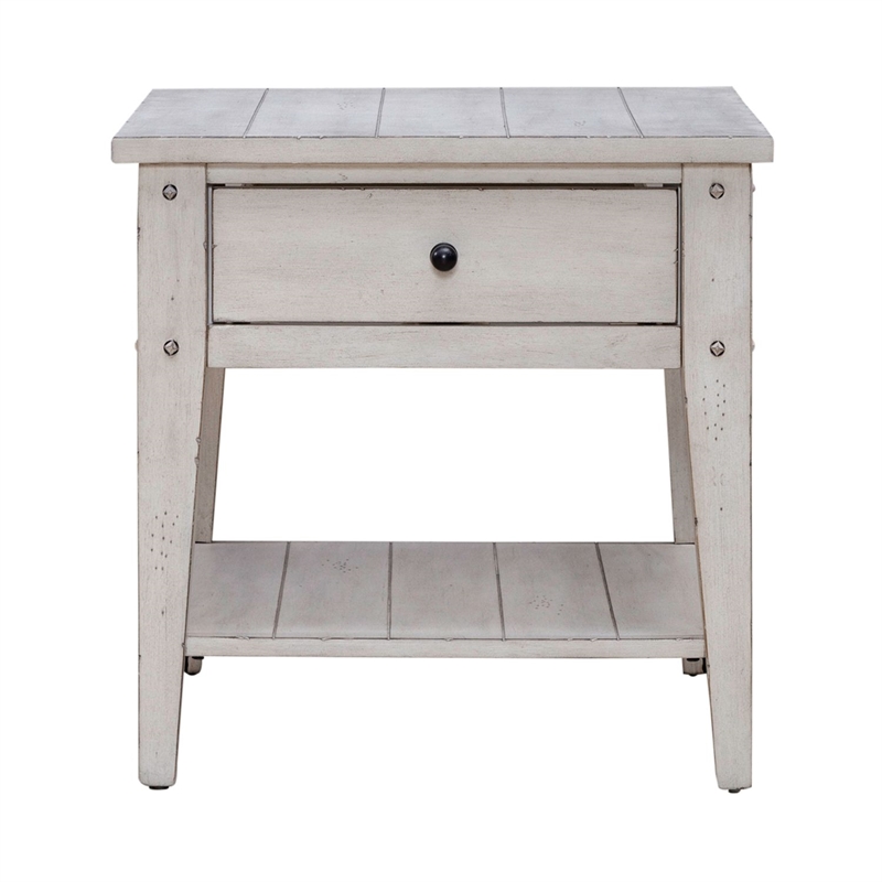 Liberty Furniture Lake House Opt 3 Piece Living Room Set Coffee Table & 2 End Tables Weathered White Oak Wood