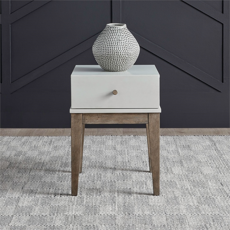 Liberty Furniture Berkly Living Room Square Chairside Table - Linen & Khaki