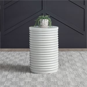 Liberty Furniture Berkly Living Room Round Drum Chairside Table - Linen & Khaki
