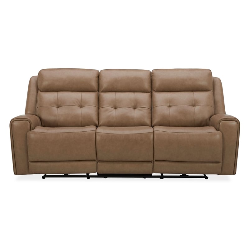 Liberty Carrington Sofa & Loveseat Power Reclining Set - York Sand Leather