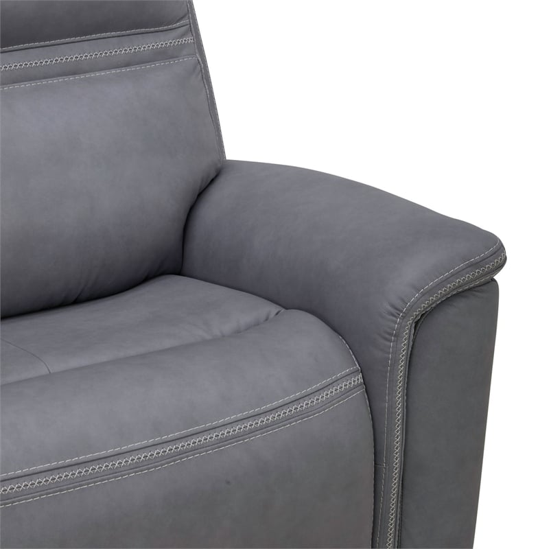 Liberty Furniture Cooper 6 Pc. Power Reclining Sectional Sofa Blue Gray Leather