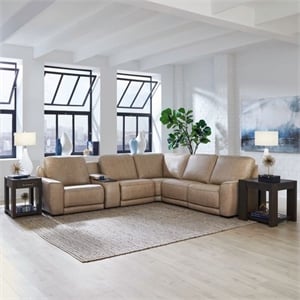 Liberty Furniture Blake 6 Piece Power Reclining Sectional Sofa - Oatmeal Leather