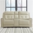 Liberty Furniture Carrington Sofa Loveseat & Recliner Power Set - Cream Leather
