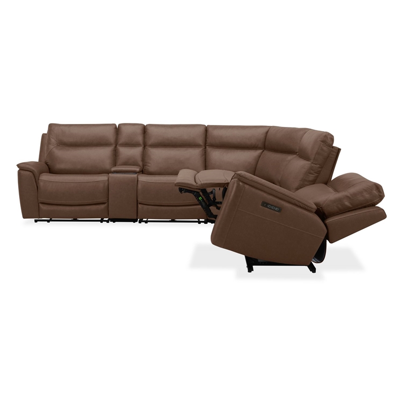 Liberty Furniture Collins Power Recline 6 Piece Sectional Sofa - Brown