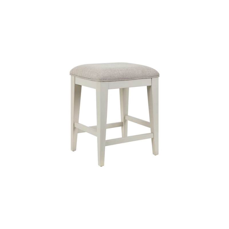 Liberty Furniture Berkly Square Upholstered Console Stool - Linen & Khaki Beige Wood