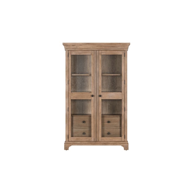Liberty Furniture Haven Hills Display Cabinet Glass Door Display - Brown Wood