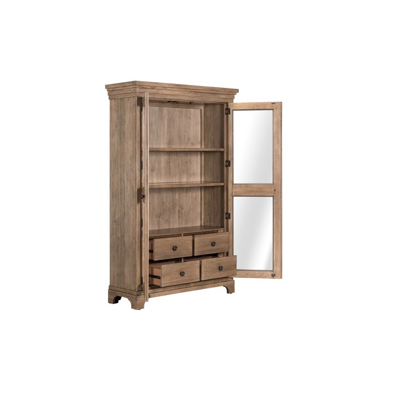 Liberty Furniture Haven Hills Display Cabinet Glass Door Display - Brown Wood