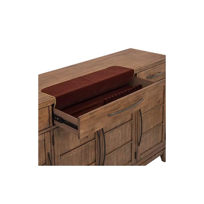 Liberty Furniture Shaker Lakes Dining Room Buffet Cabinet - Brown Maple Wood