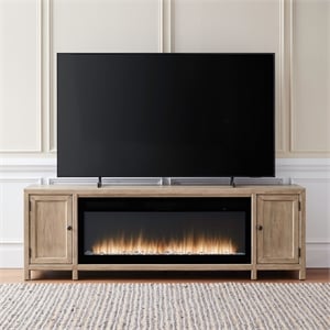 Liberty Furniture Proximity Place Living Room 82 Inch Fireplace TV Console - Brown Wood