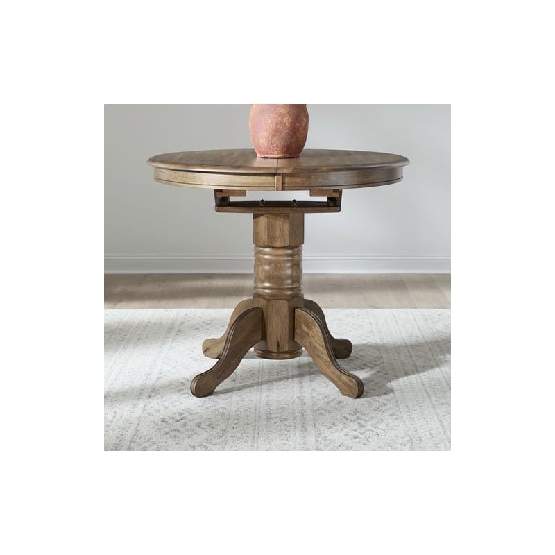 Liberty Furniture Carolina Crossing Dining Room Gathering Table with Leaf Brown