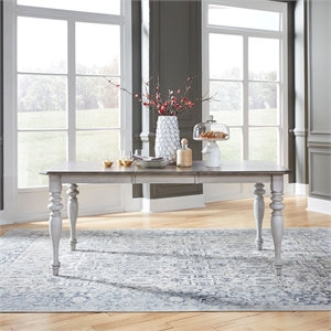 Liberty Furniture Ocean Isle Dining Room Rectangular Leg Table with Leaf - White