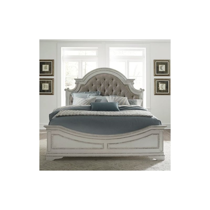 Liberty Furniture Magnolia Manor California King Upholstered Bed Frame Brown Wood