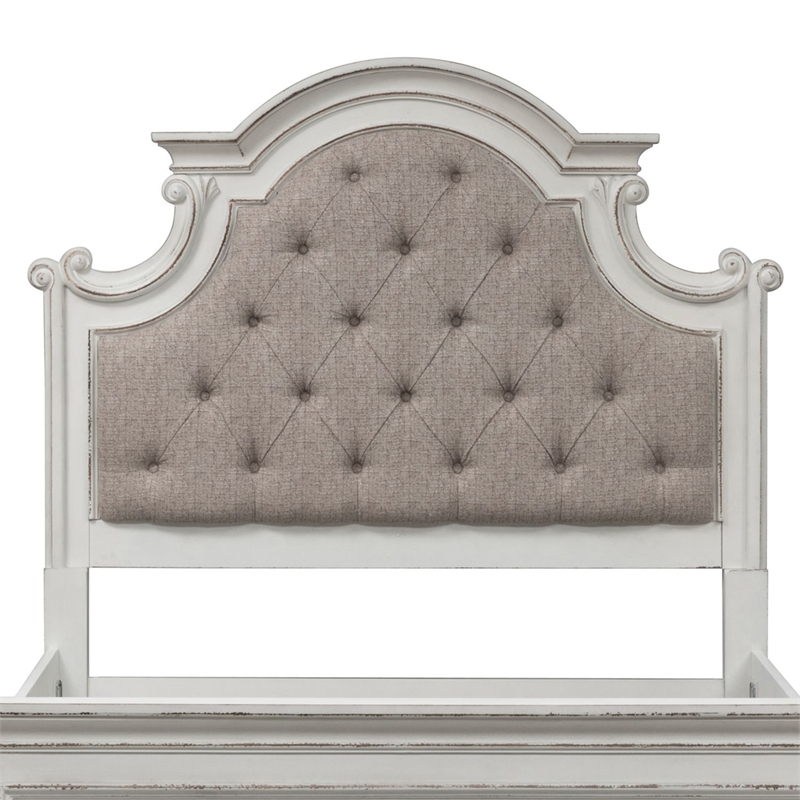 Liberty Furniture Magnolia Manor California King Upholstered Bed Frame Brown Wood