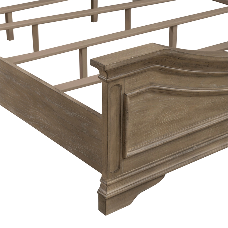 Liberty Furniture Magnolia Manor California King Panel Bed Frame Brown Oak Wood