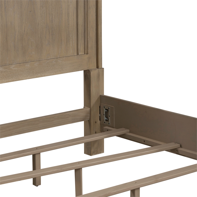 Liberty Furniture Magnolia Manor California King Panel Bed Frame Brown Oak Wood