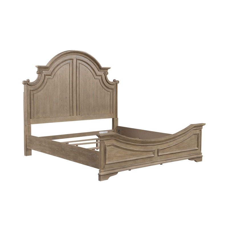 Liberty Furniture Magnolia Manor California King Panel Bed Frame Brown Oak Wood