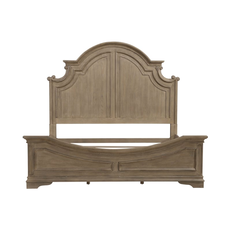 Liberty Furniture Magnolia Manor California King Panel Bed Frame Brown Oak Wood