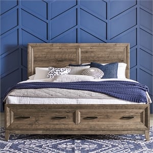 Liberty Furniture Ridgecrest Queen Storage Drawers Bed Frame - Brown Wood Finish