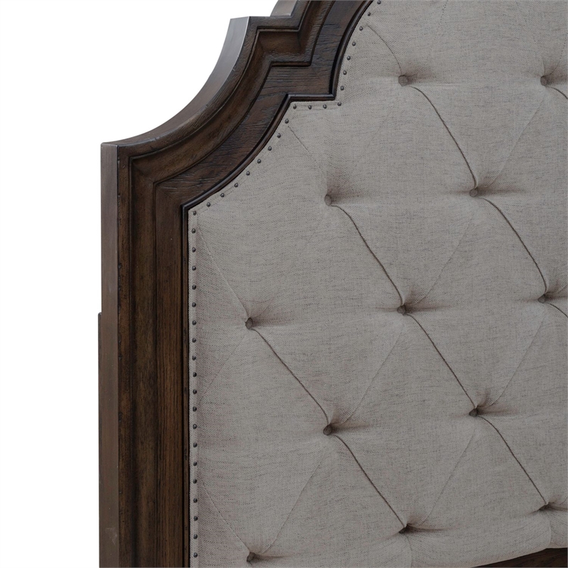 Liberty Furniture Paradise Valley Queen Upholstered Arched Panel Headboard Brown