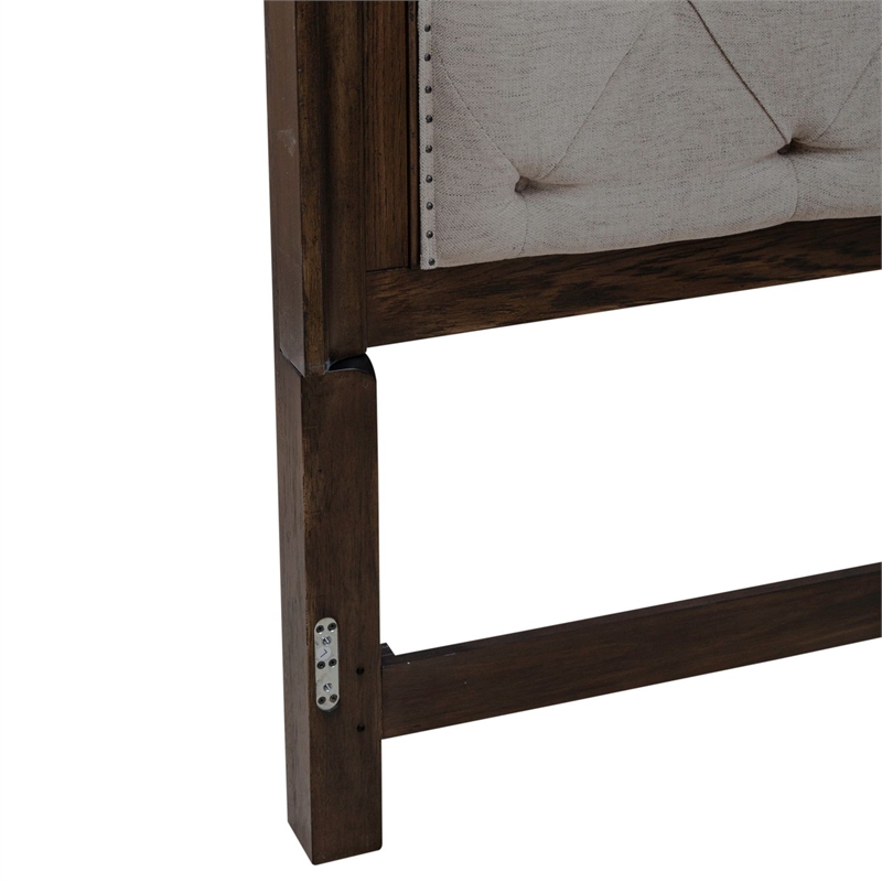Liberty Furniture Paradise Valley Queen Upholstered Arched Panel Headboard Brown