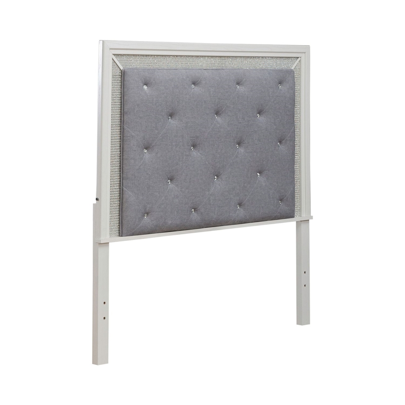Liberty Furniture Reflections Queen Upholstered Panel Headboard LED Lights White