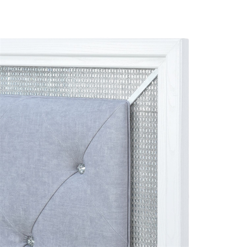 Liberty Furniture Reflections Full Upholstered Panel Headboard LED Lights White