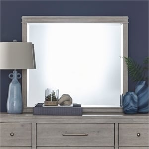 Liberty Furniture New Haven Dresser Mount Mirror for Bedroom - White Oak Frame