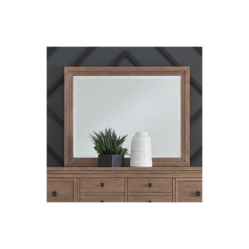 Liberty Furniture Haven Hills Dresser Mount Landscape Mirror for Bedroom - Brown