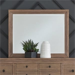 Liberty Furniture Haven Hills Dresser Mount Landscape Mirror for Bedroom - Brown