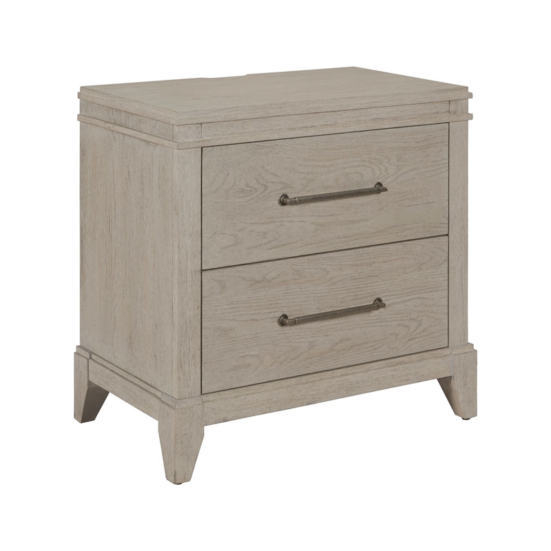 Liberty Furniture New Haven Bedroom Night Stand with Charging Station White Oak