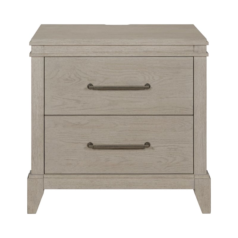 Liberty Furniture New Haven Bedroom Night Stand with Charging Station White Oak