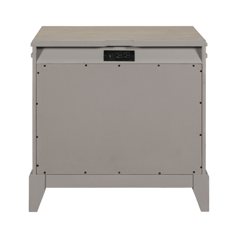 Liberty Furniture New Haven Bedroom Night Stand with Charging Station White Oak