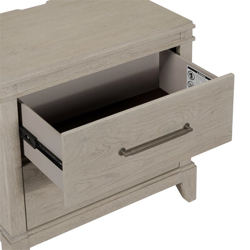 Liberty Furniture New Haven Bedroom Night Stand with Charging Station White Oak