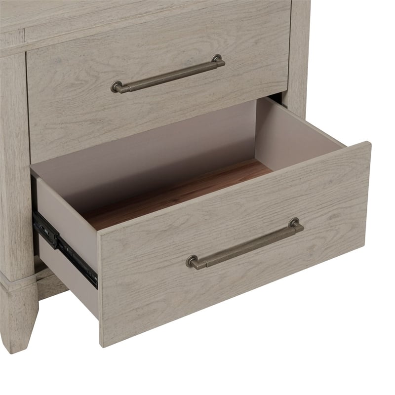 Liberty Furniture New Haven Bedroom Night Stand with Charging Station White Oak