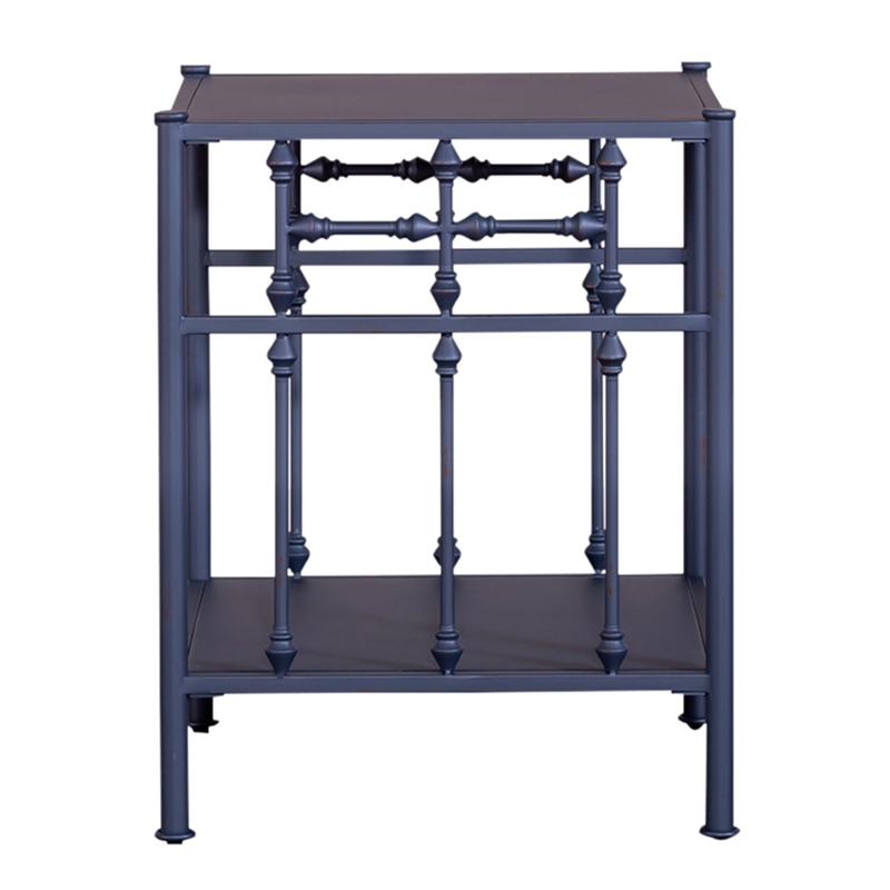 Liberty Furniture Vintage Series Bedroom Open Night Stand Table - Navy Metal