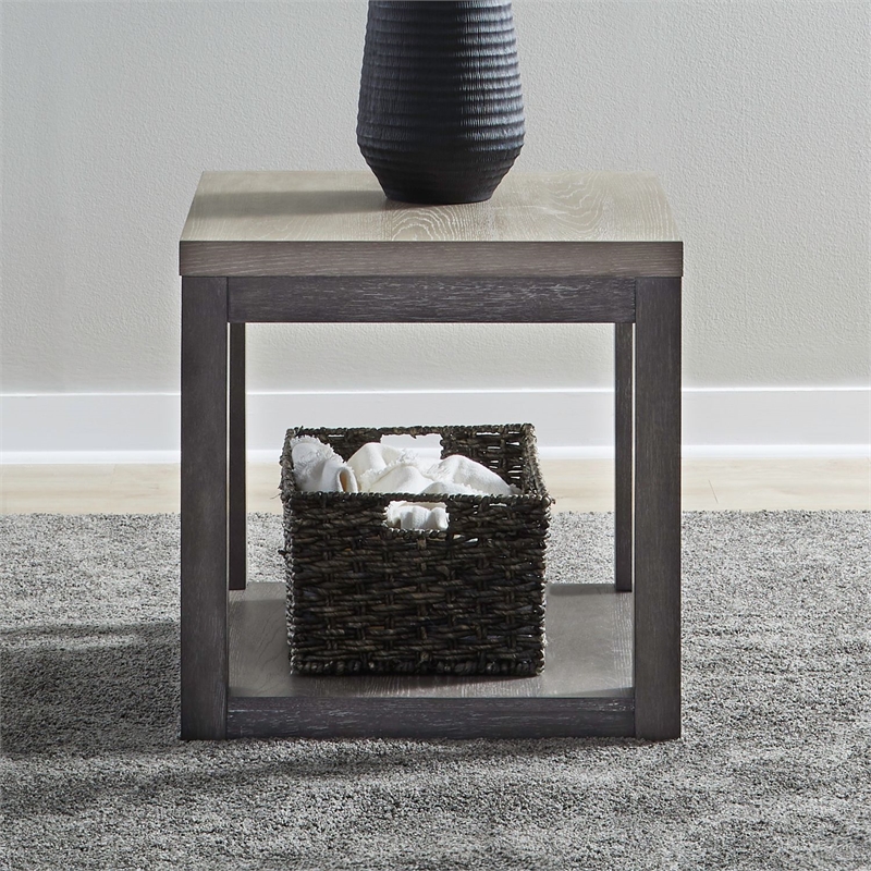 Liberty Furniture Piedmont Living Room End Table - Brown Oak Wood