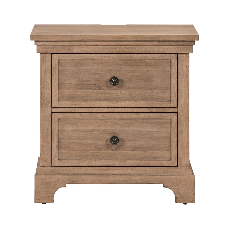 Liberty Furniture Haven Hills Bedroom Night Stand with Charging Station - Brown