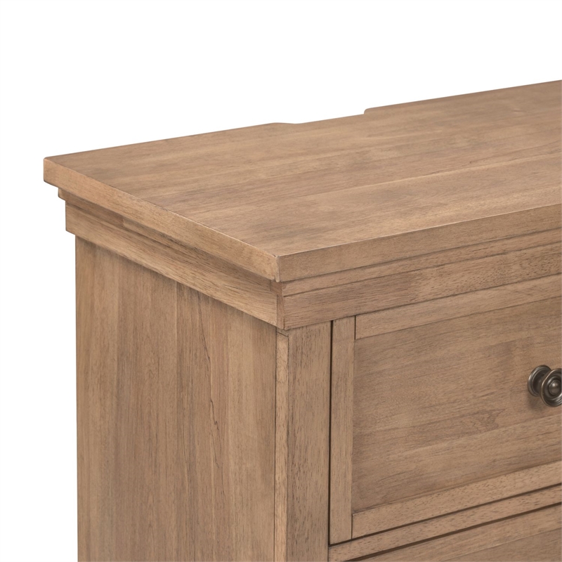 Liberty Furniture Haven Hills Bedroom Night Stand with Charging Station - Brown