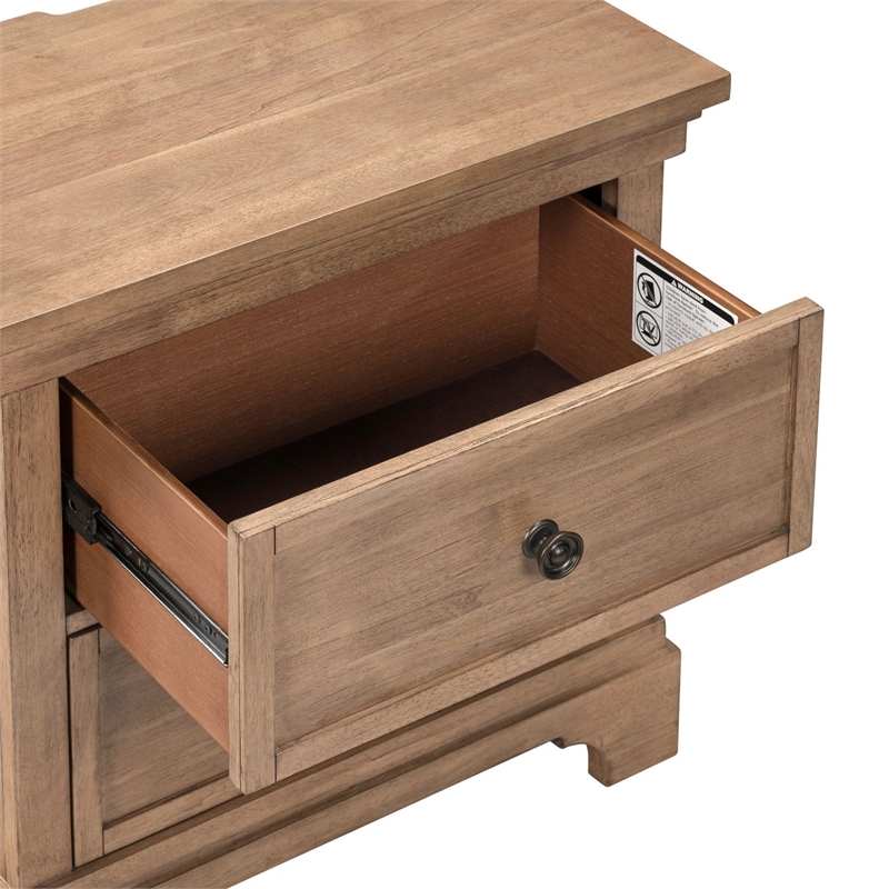 Liberty Furniture Haven Hills Bedroom Night Stand with Charging Station - Brown