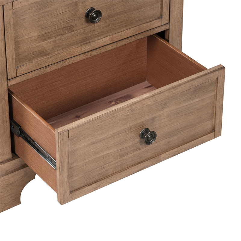 Liberty Furniture Haven Hills Bedroom Night Stand with Charging Station - Brown