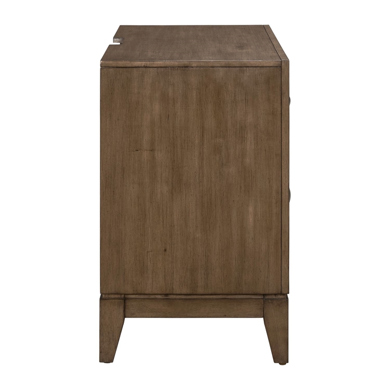 Liberty Furniture Shaker Lakes Bedroom Night Stand with Charging Station - Brown
