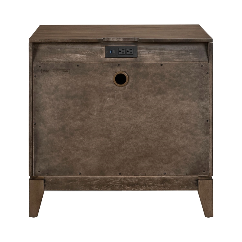 Liberty Furniture Shaker Lakes Bedroom Night Stand with Charging Station - Brown