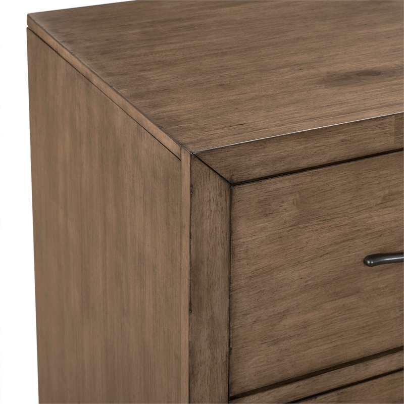 Liberty Furniture Shaker Lakes Bedroom Night Stand with Charging Station - Brown