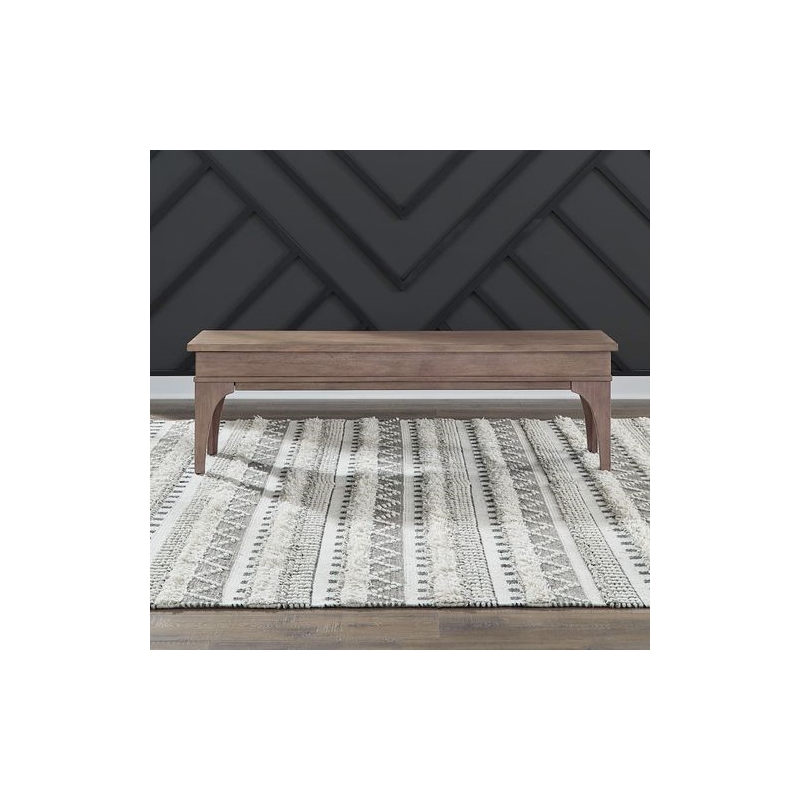Liberty Furniture Haven Hills Bed Bench with Hidden Storage - Brown Birch Wood